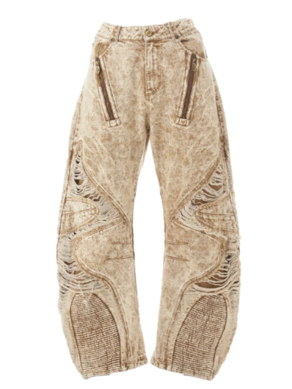 Desert Torn 3D Cutout Wide Jeans