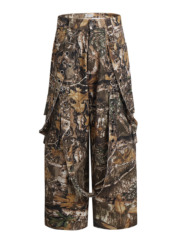 Tactical Strap Wide Pants
