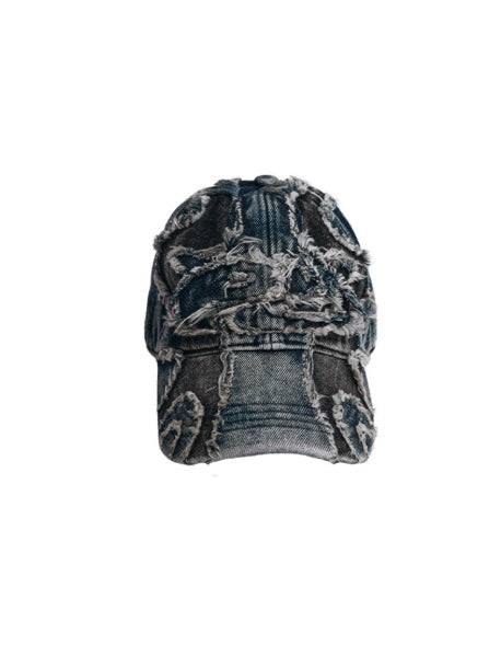 Destroyed Patchwork Denim Cap