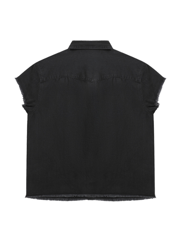 Back 2000s Cut-Off Denim Shirt