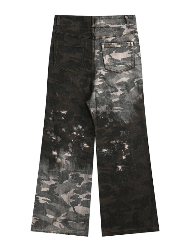 Bleached Camo Wide Leg Pants