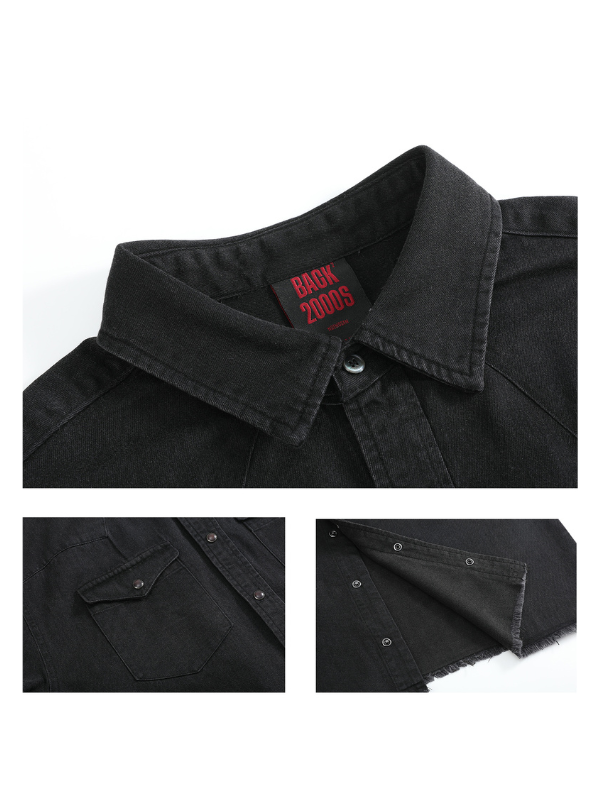 Back 2000s Cut-Off Denim Shirt