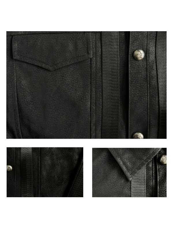 Industrial Strap Detail Trucker Jacket