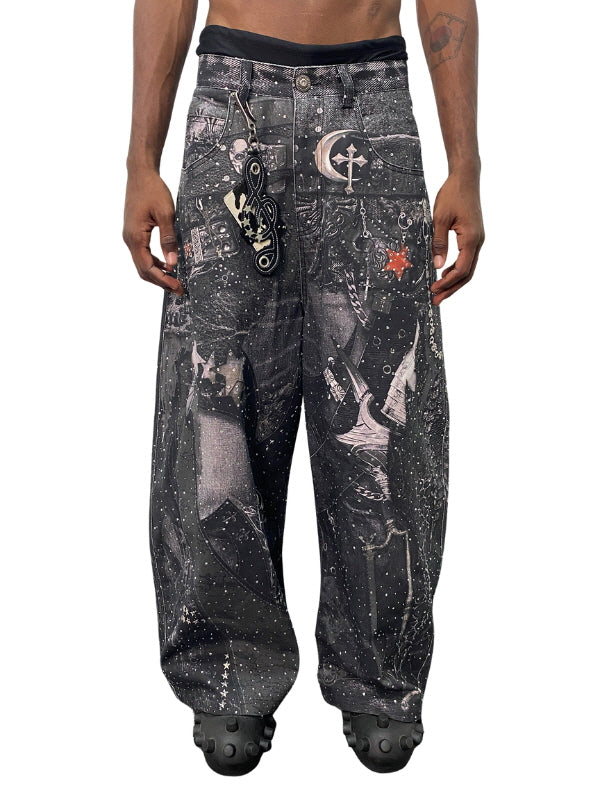 Astral Chaos Wide-Leg Denim