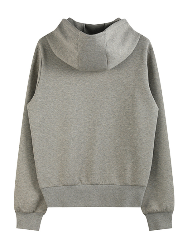 Distressed Grey Full-Print Zip-Up Hoodie
