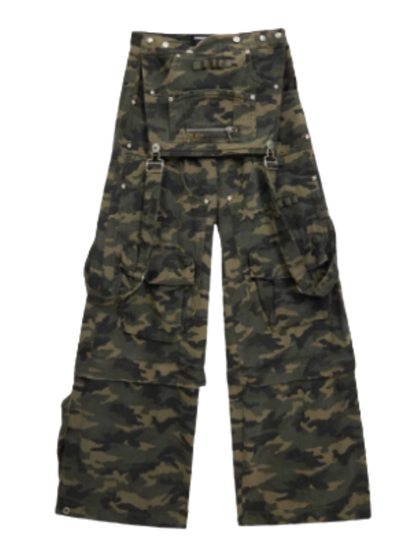 Convertible Camo Wide-Leg Pants