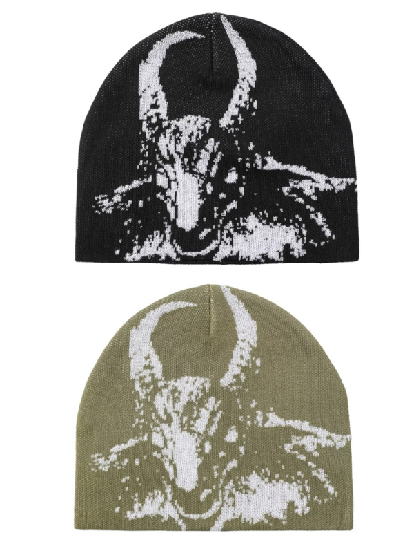 Goat Skull Graphic Beanie