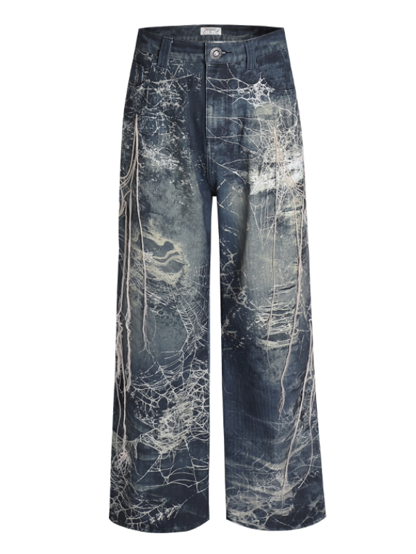 Chaos Web Distressed Denim Pants