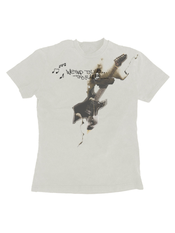 Burnt Guitar Graphic Cotton T-Shirt