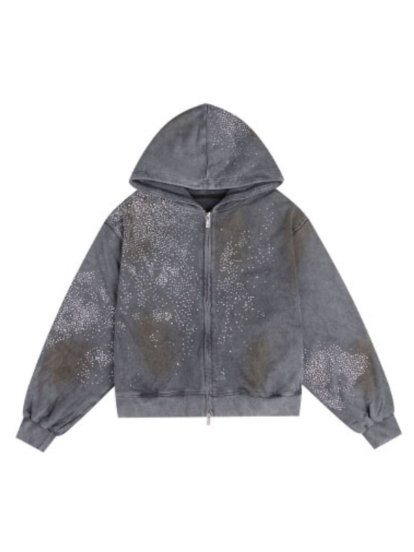 Galaxy Dust Crystal Zip Hoodie