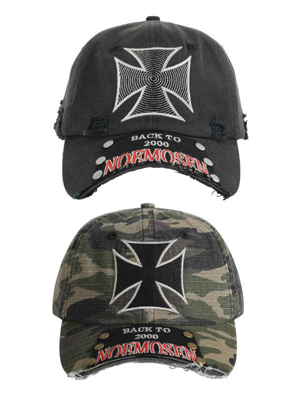 BACK TO 2000 Cross Patch Distressed Cap
