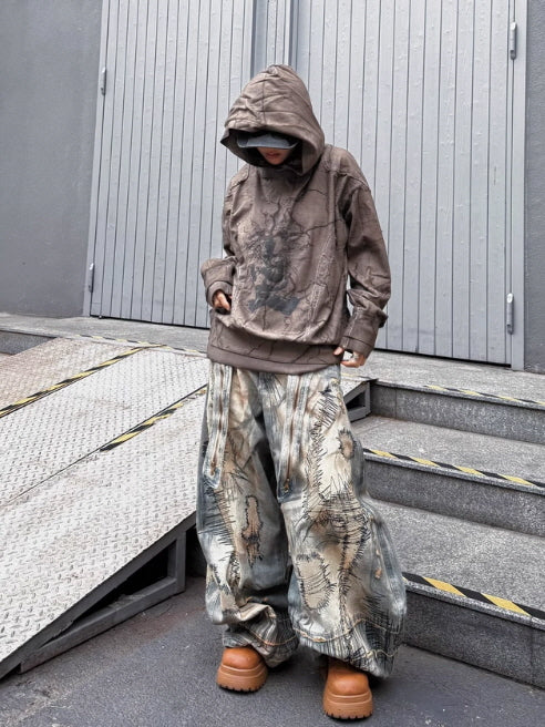 Vintage Bleach Wide Denim Pants