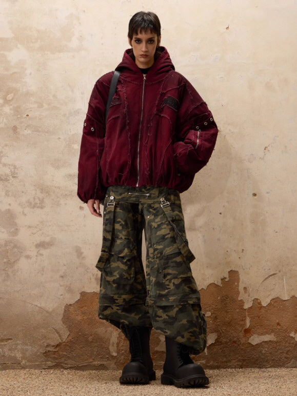 Convertible Camo Wide-Leg Pants