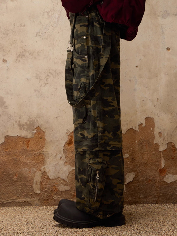 Convertible Camo Wide-Leg Pants