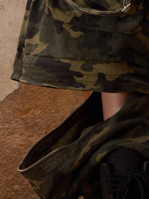 Convertible Camo Wide-Leg Pants