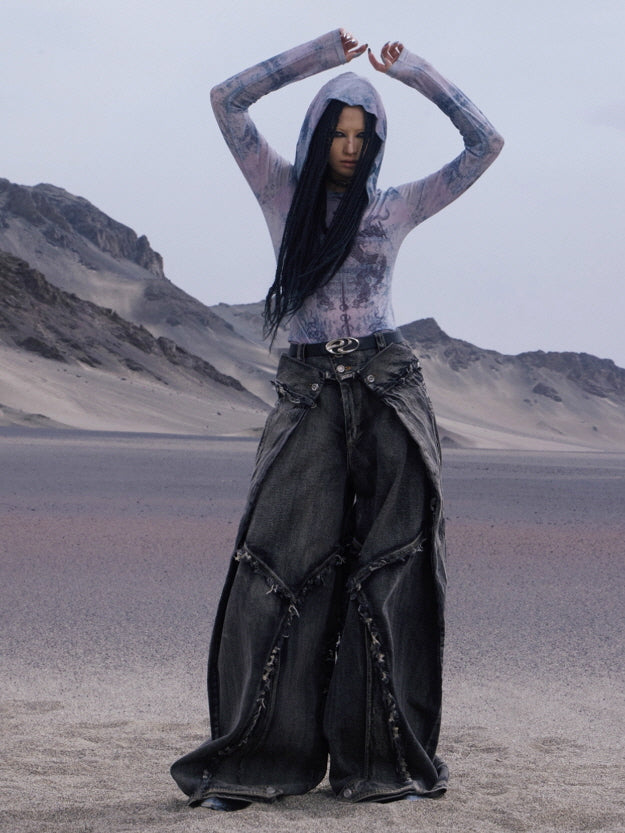 Extreme Curve Destroyed Denim Pants