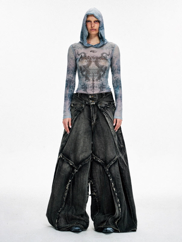 Extreme Curve Destroyed Denim Pants