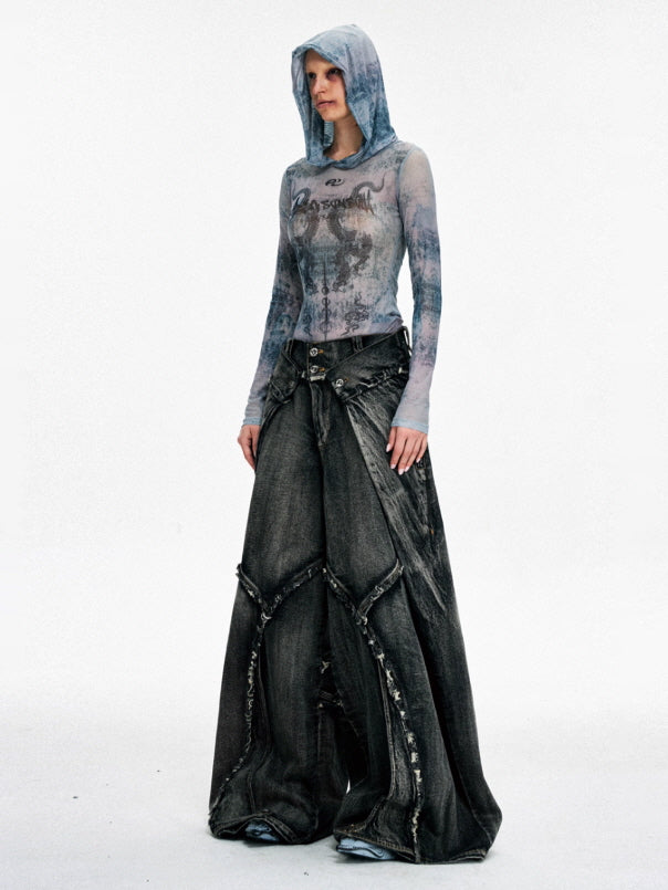 Extreme Curve Destroyed Denim Pants