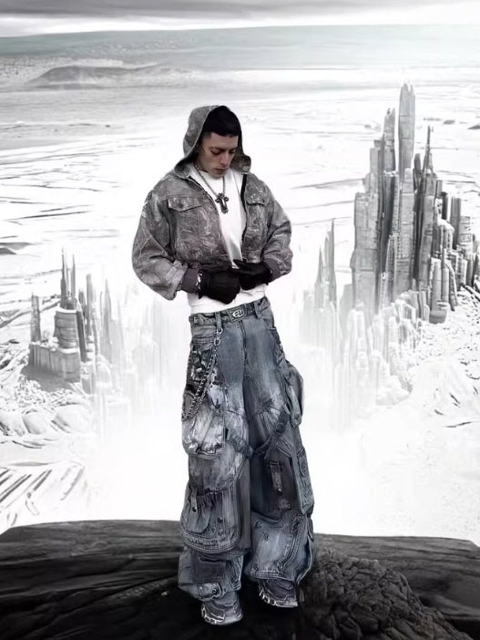 Dystopian Multi-Pocket Tactical Denim Pants