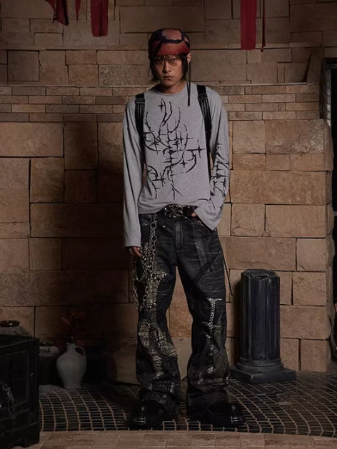 Crocodile Patchwork Jeans