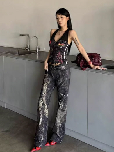 Crocodile Patchwork Jeans