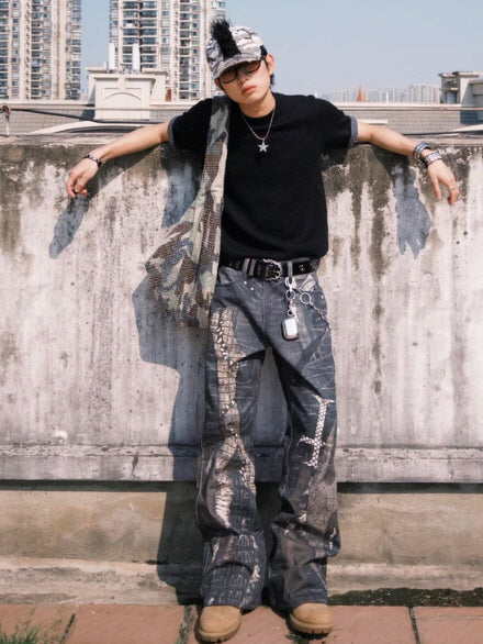 Crocodile Patchwork Jeans