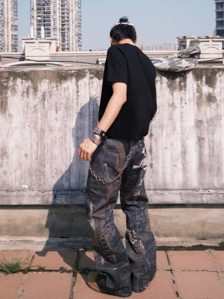 Crocodile Patchwork Jeans