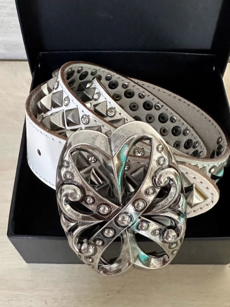 Studded Gothic Cross Buckle Belt