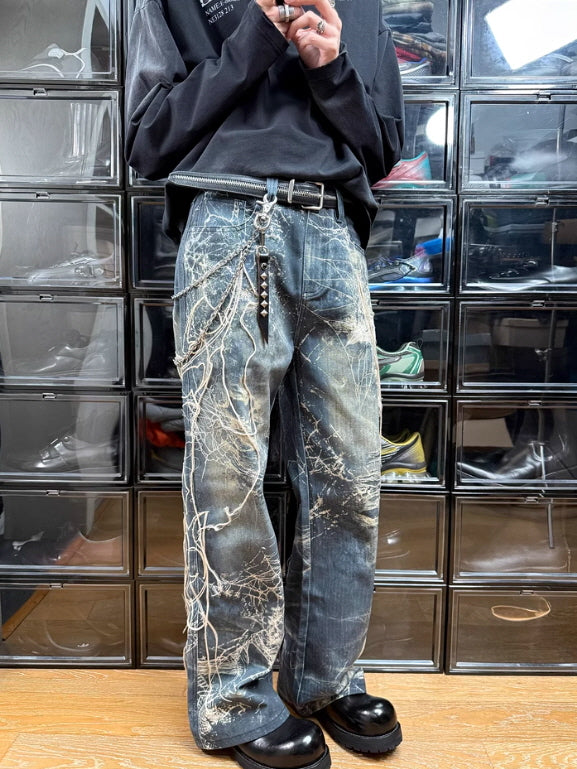 Chaos Web Distressed Denim Pants
