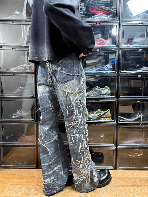 Chaos Web Distressed Denim Pants