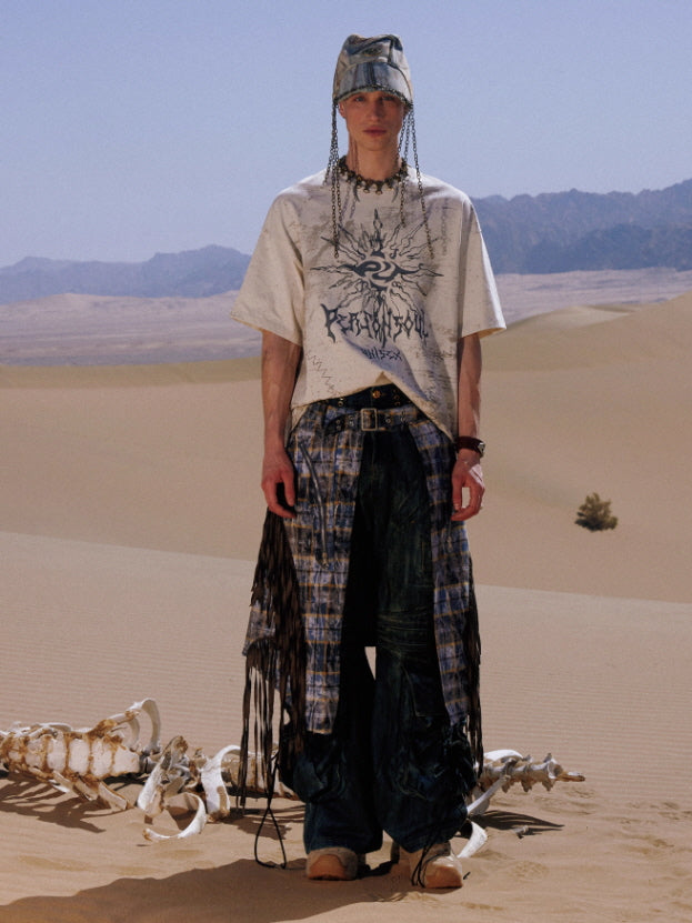 Sun Totem Distressed Oversized Tee