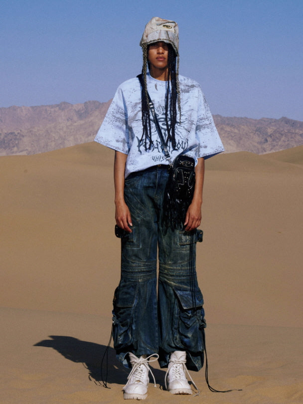 Sun Totem Distressed Oversized Tee