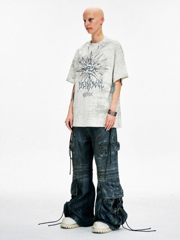 Sun Totem Distressed Oversized Tee