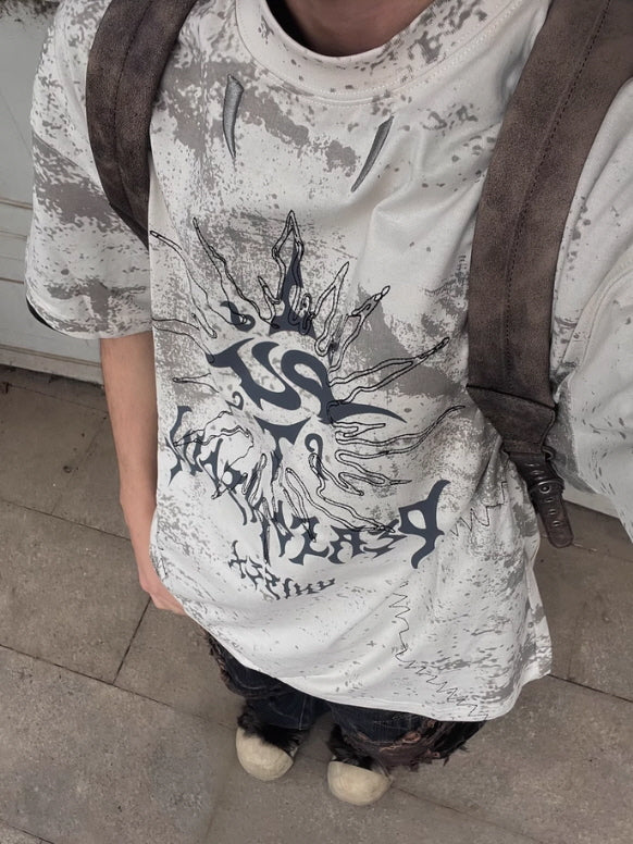 Sun Totem Distressed Oversized Tee