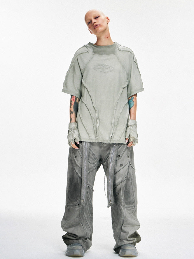 Distressed Structure Panel T-shirts