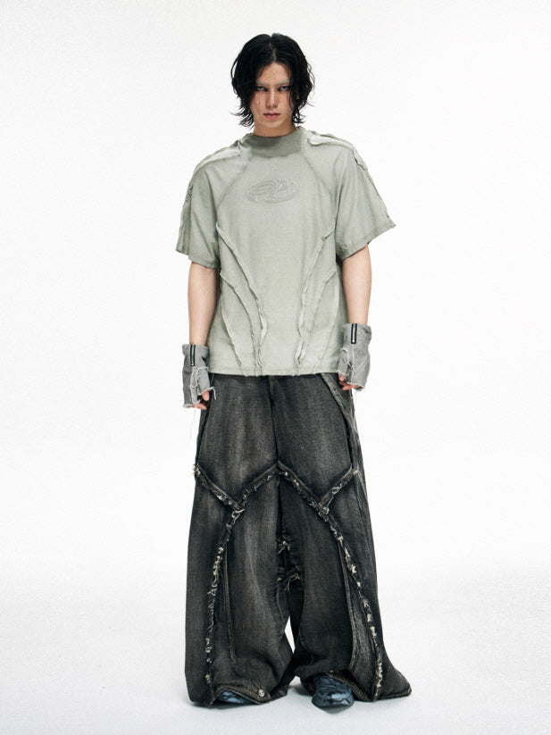 Distressed Structure Panel T-shirts