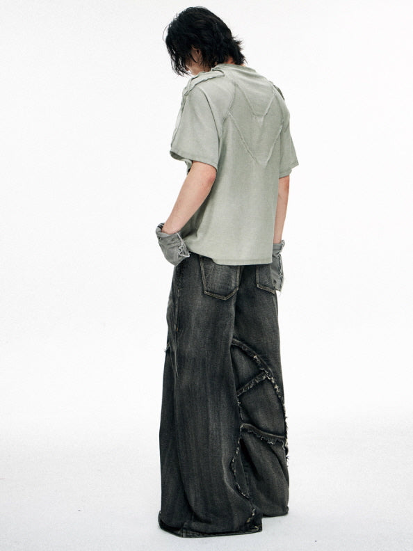 Distressed Structure Panel T-shirts