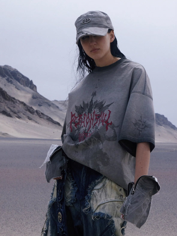 Lotus Graphic Oversized T-Shirt
