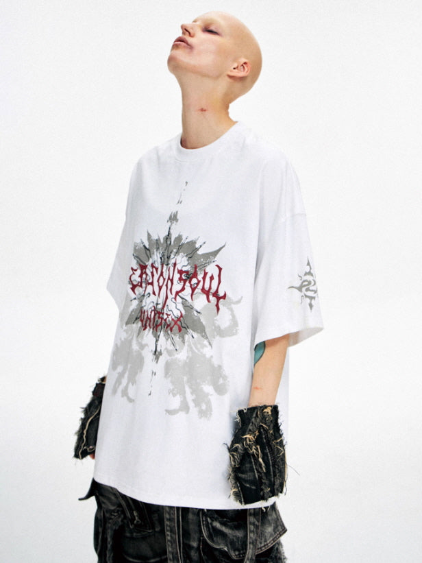 Lotus Graphic Oversized T-Shirt