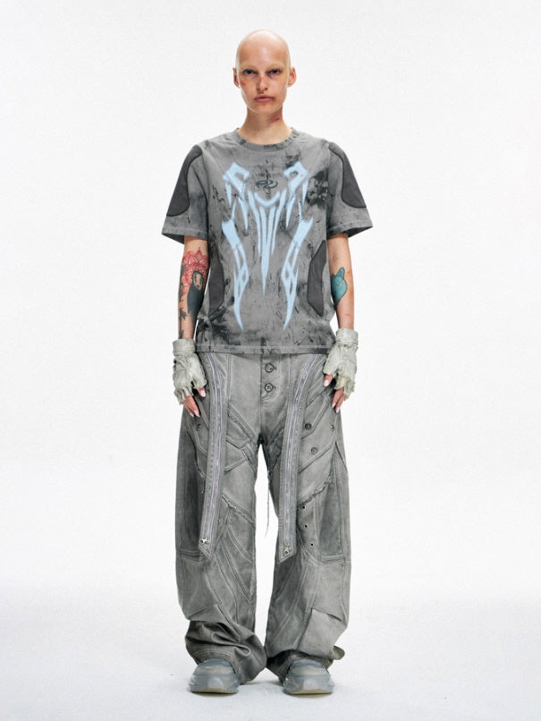 Stains Flame Graphic Slim Fit T-Shirt