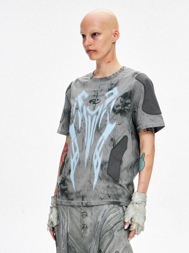Stains Flame Graphic Slim Fit T-Shirt
