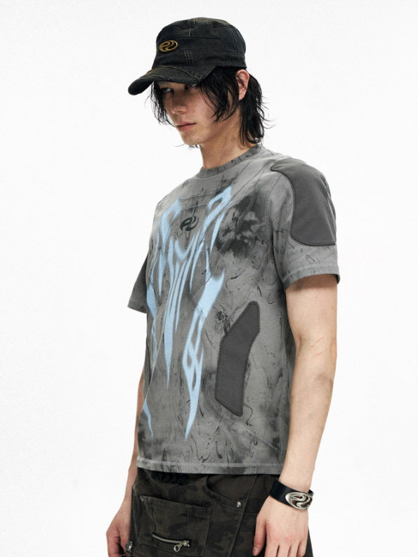 Stains Flame Graphic Slim Fit T-Shirt