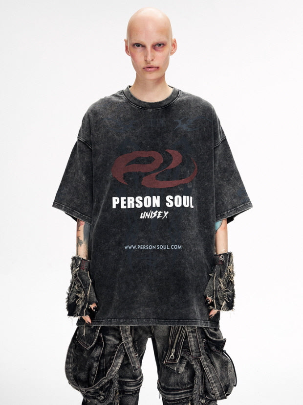 Vintage Wash Oversized Logo T-Shirt