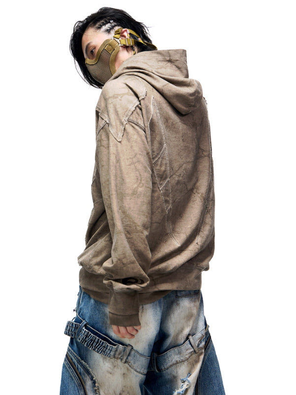 Cracked Texture Graphic Hoodie