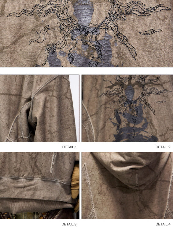 Cracked Texture Graphic Hoodie
