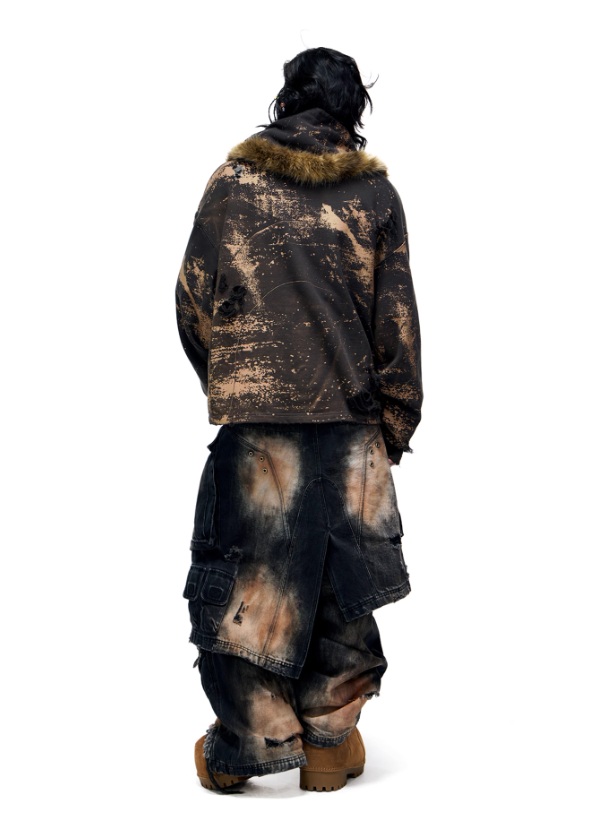 Solar Flare Graphic Destroyed Hoodie