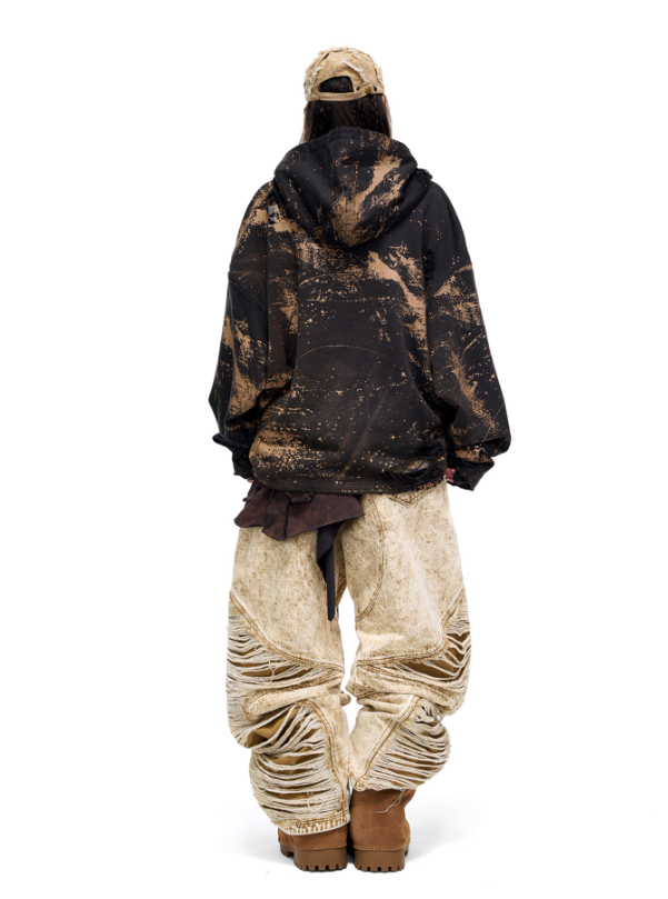Solar Flare Graphic Destroyed Hoodie
