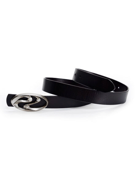 Sculpted Logo Oval Buckle Belt