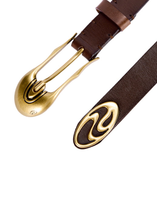 Sculpted Curve Leather Belt