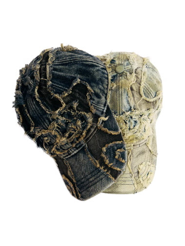 Destroyed Patchwork Denim Cap　